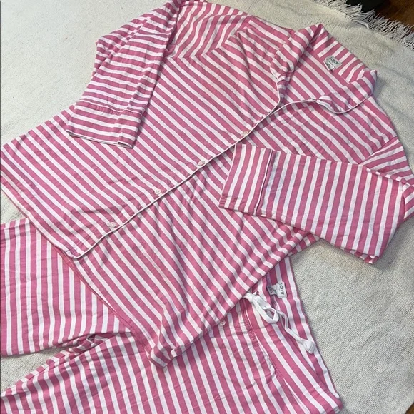J. Crew Pink and White Striped Pajama Set. Size 2X - Picture 14 of 16
